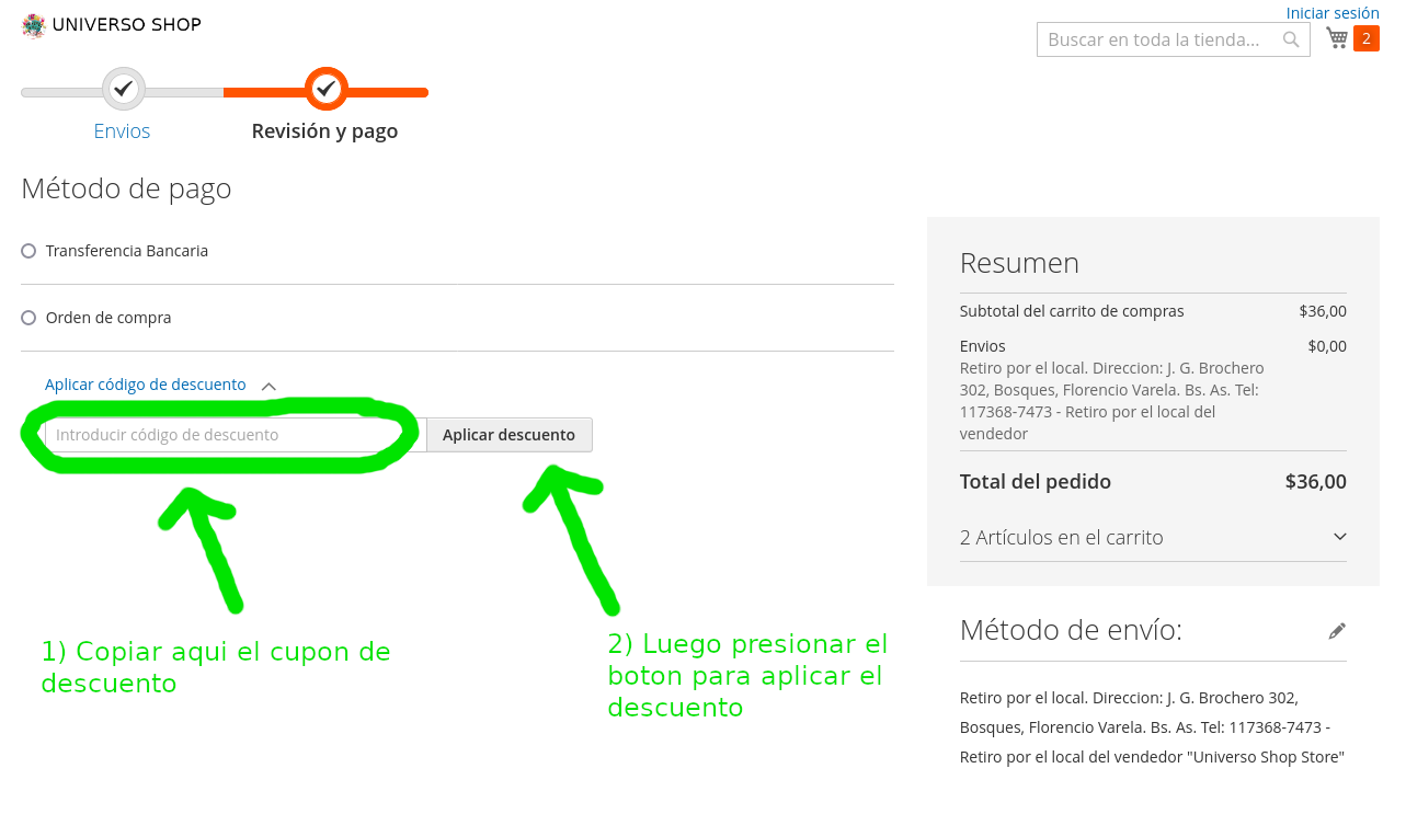 Como aplicar un cupon de descuento
